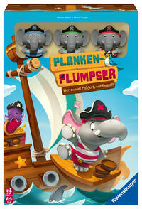 Ravensburger Kinderspiel 22342 - Planken-Plumpser - Wer zu viel riskiert, wird nass!!